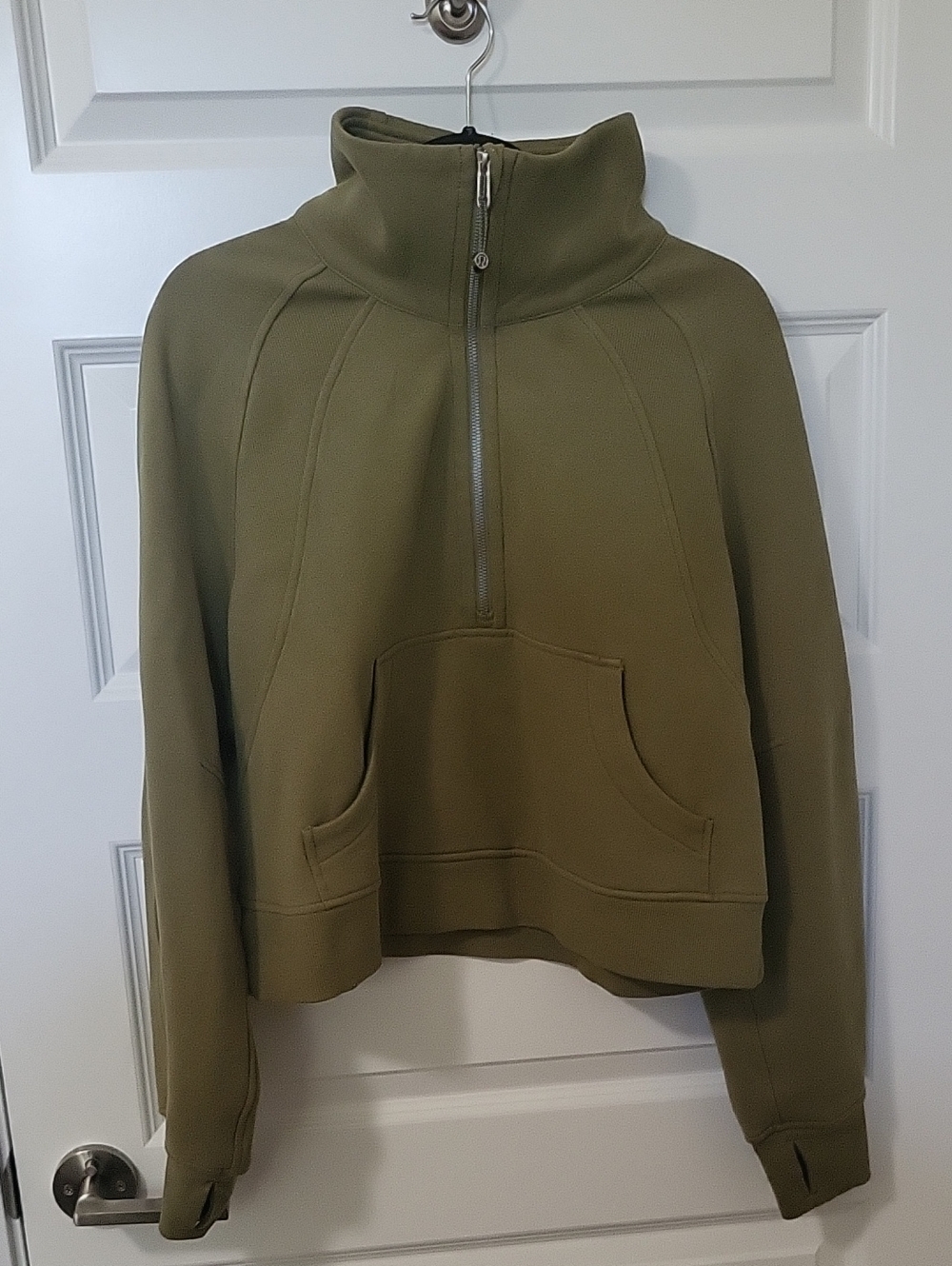 Lululemon Olive Green Half-Zip Cropped Pullover Size M/L - Picture 7 of 13